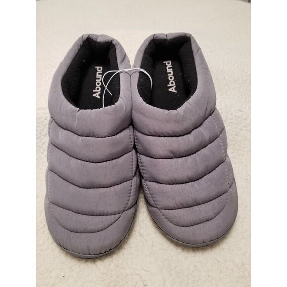 ABOUND Union Puffer Quilted Scuff Slippers, Gray Tonal Pattern Nylon Size M 9/10 - Picture 5 of 5